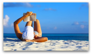 Relaxing reading on the beach